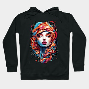 Women with Flowers in Her Hair: Blooming Beauty - Colorful Hoodie